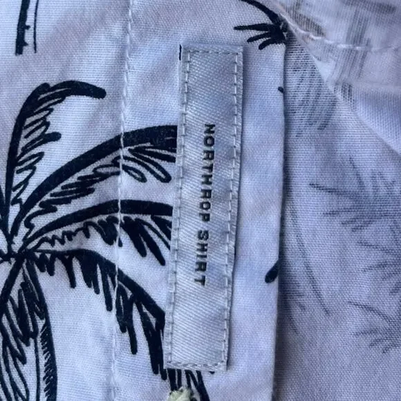 Goodfellow&Co Short Sleeve Collared Button Down Tiger Palm Tree Shirt Men L Slim - Picture 4 of 7